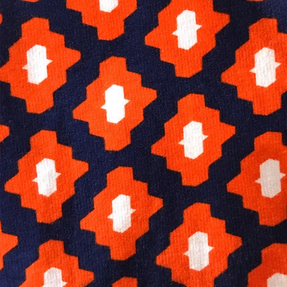 Graphic Print Orange and Navy Quarter Zip Pullover - Picture 3 of 5